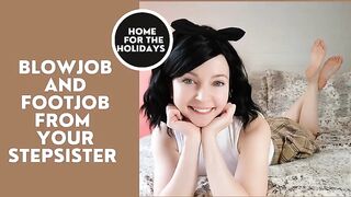 TheTinyFeetTreat - Blowjob and Footjob From Your step-sister